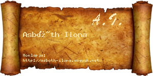 Asbóth Ilona névjegykártya