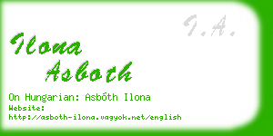 ilona asboth business card